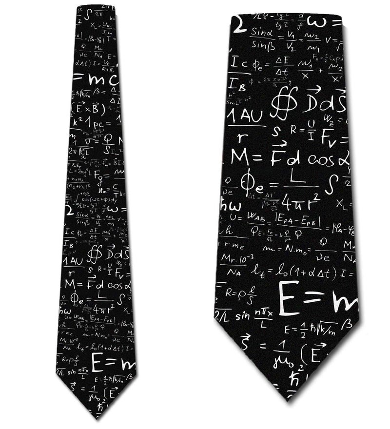 Three Rooker Science Ties Mens E=mc2 Physics Neckties Black - Image 2